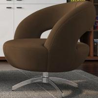 Poltrona Giostra Base Giratória Em Alumínio - Élpis Móveis Marrom - 1