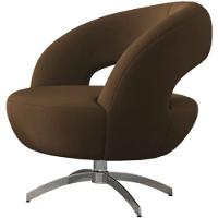 Poltrona Giostra Base Giratória Em Alumínio - Élpis Móveis Marrom