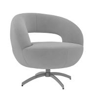 Poltrona Giostra Base Giratória Em Alumínio - Élpis Móveis Marrom - 8