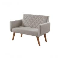 Poltrona Namoradeira 2 Lugares Anabelle Unidecor Cinza - 3