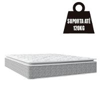Cama Box Baú Casal Colchão Molas Ensacadas Pillow 158x198x74cm Cinza/branco Umaflex - Suporta 120kg - 2