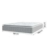 Cama Box Baú Casal Colchão Molas Ensacadas Pillow 158x198x74cm Cinza/branco Umaflex - Suporta 120kg