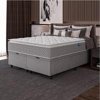 Cama Box Baú Casal Colchão Molas Ensacadas Pillow 158x198x74cm Cinza/branco Umaflex - Suporta 120kg - 7