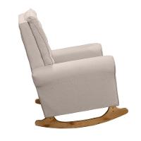 Poltrona De Amamentação Paris Balanço + Puff - Élpis Móveis Linho Bege - 6