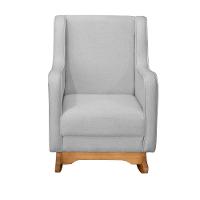 Poltrona De Amamentação Aquila Balanço + Puff - Élpis Móveis Linho Cinza - 3