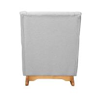 Poltrona De Amamentação Aquila Balanço + Puff - Élpis Móveis Linho Cinza