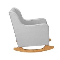 Poltrona De Amamentação Aquila Balanço + Puff - Élpis Móveis Linho Cinza - 5