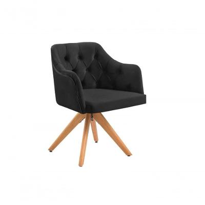 Poltrona Decorativa 1 Lugar Zara Pe Madeira Unidecor Preto