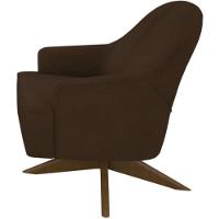 Poltrona Toscana Base Giratória Em Madeira Tingida - Élpis Móveis Marrom - 5