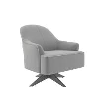 Poltrona Toscana Base Giratória Em Madeira Tingida - Élpis Móveis Marrom - 7