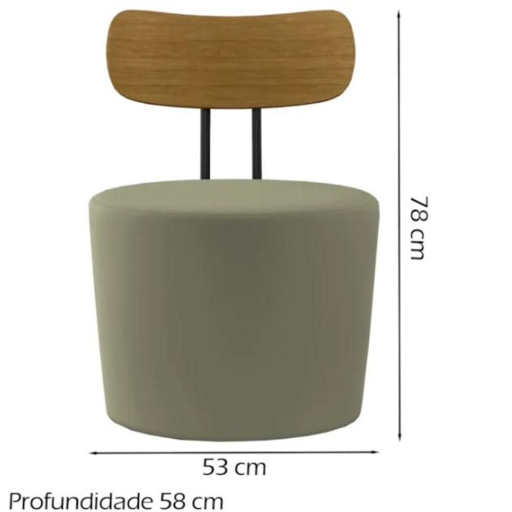 Poltrona Redonda Moncler Com Encosto De Madeira - Élpis Móveis Cinza - 6