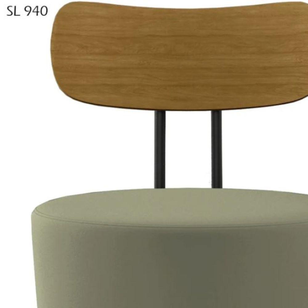 Poltrona Redonda Moncler Com Encosto De Madeira - Élpis Móveis Cinza - 8