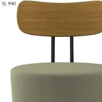 Poltrona Redonda Moncler Com Encosto De Madeira - Élpis Móveis Cinza - 8