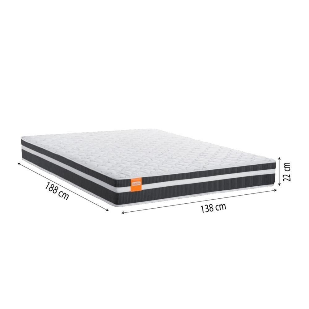 Cama Box Baú Casal Colchão Molas Qatar 138x188x63cm Branco / Preto - Suporta Até 150kg Por Pessoa Pr - 3