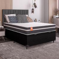Cama Box Baú Casal Colchão Molas Qatar 138x188x63cm Branco / Preto - Suporta Até 150kg Por Pessoa Pr - 6