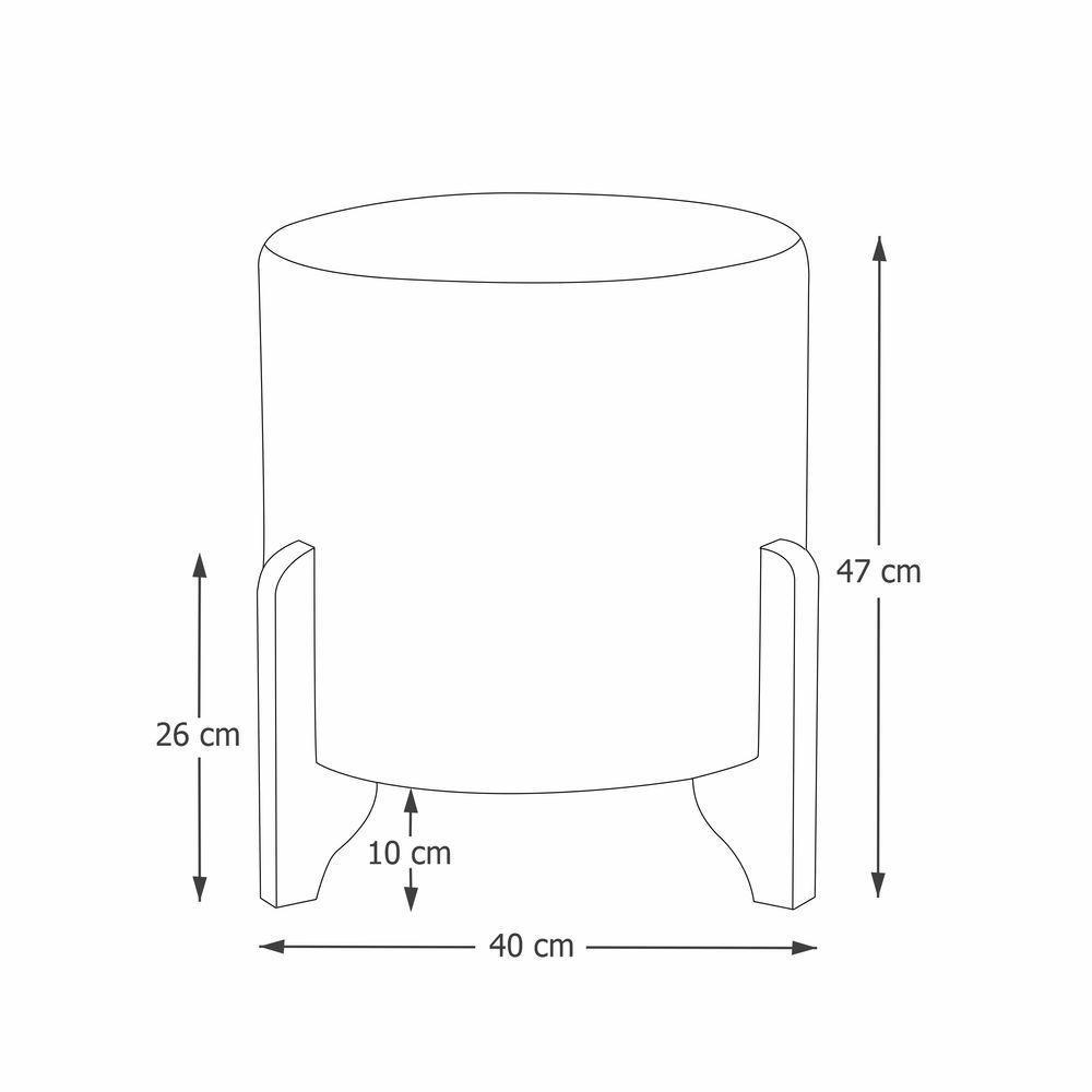 Puff Principe Thor Tecido Em Linho Pes De Madeira Bege - 2