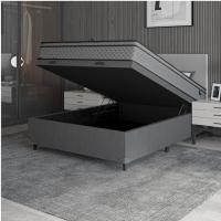 Cama Box Baú Casal Colchão Molas Ensacadas 138x188x65cm Cinza/branco Umaflex - Suporta 120kg - 6