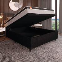 Cama Box Baú Casal Colchão Molas Ensacadas 138x188x68cm Preto/cinza Suporta Até 130kg Por Pessoa - 2