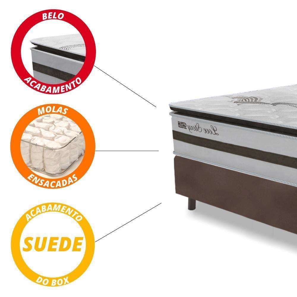 Cama Box Baú Casal 1,38m Colchão Molas Ensacadas 30cm Love Story 138x188x71cm única - 3