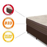 Cama Box Baú Casal Colchão De Espuma D33 Semi Ortopédico Extra Firme Marrom 138x188x71cm Marrom