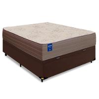 Cama Box Baú Casal Colchão De Espuma D33 Semi Ortopédico Extra Firme Marrom 138x188x71cm Marrom - 9