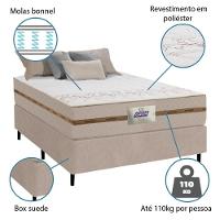 Cama Box Casal Colchão Molas Flora Bege 138x188x60cm - 3