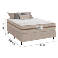 Cama Box Casal Colchão Molas Flora Bege 138x188x60cm