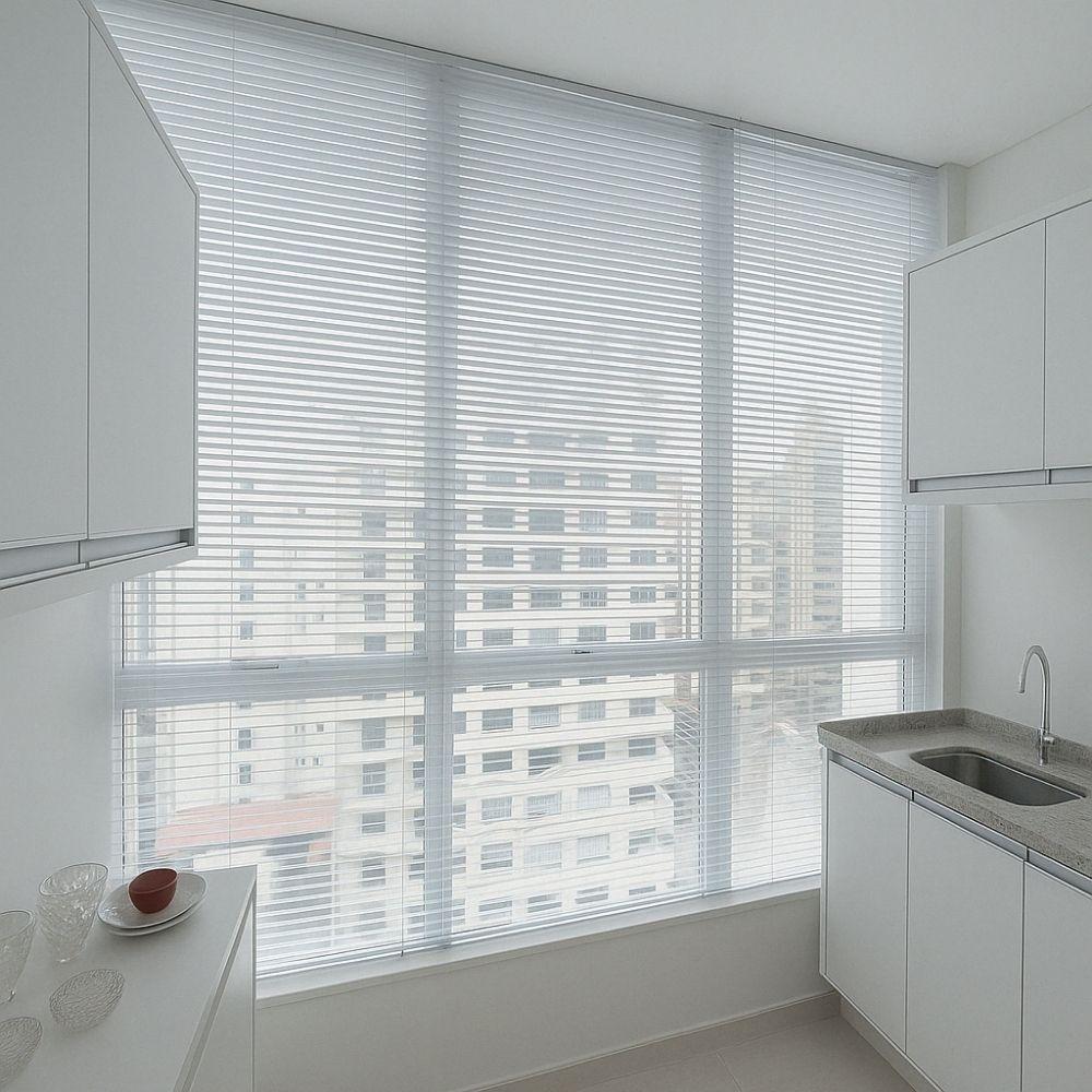 Persiana Horizontal Alumínio 25mm Branco - 1,18m X 1,74m - 5