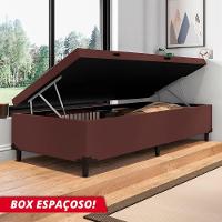 Cama Box Com Baú Solteiro 0,88 Com 41cm De Altura Prince Suede Marrom Marrom - 5