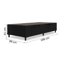Cama Box Com Baú Solteiro 0,88 Com 41cm De Altura Prince Preto Preto - 2