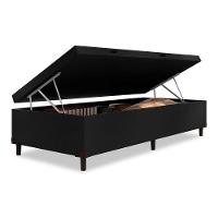 Cama Box Com Baú Solteiro 0,88 Com 41cm De Altura Prince Preto Preto