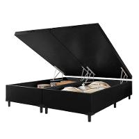Cama Box Com Baú Queen 1,58m Com 41cm De Altura Prince Preto Marrom - 2