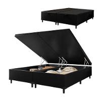 Cama Box Com Baú Queen 1,58m Com 41cm De Altura Prince Preto Marrom - 3