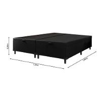 Cama Box Com Baú Queen 1,58m Com 41cm De Altura Prince Preto Marrom