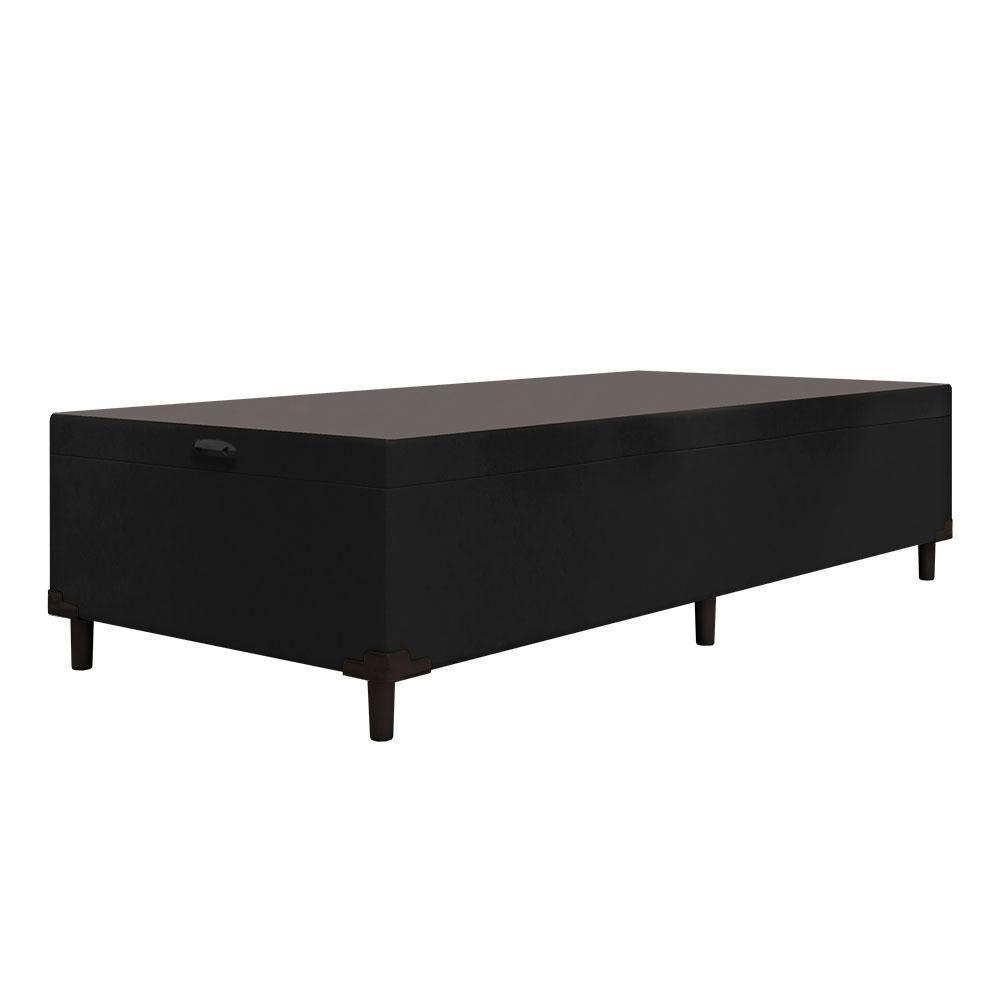 Cama Box Com Baú Com 41cm De Altura Prince Preto Marrom - 1