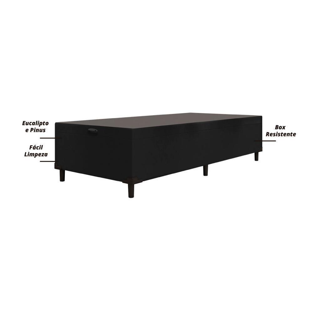 Cama Box Com Baú Com 41cm De Altura Prince Preto Marrom - 2