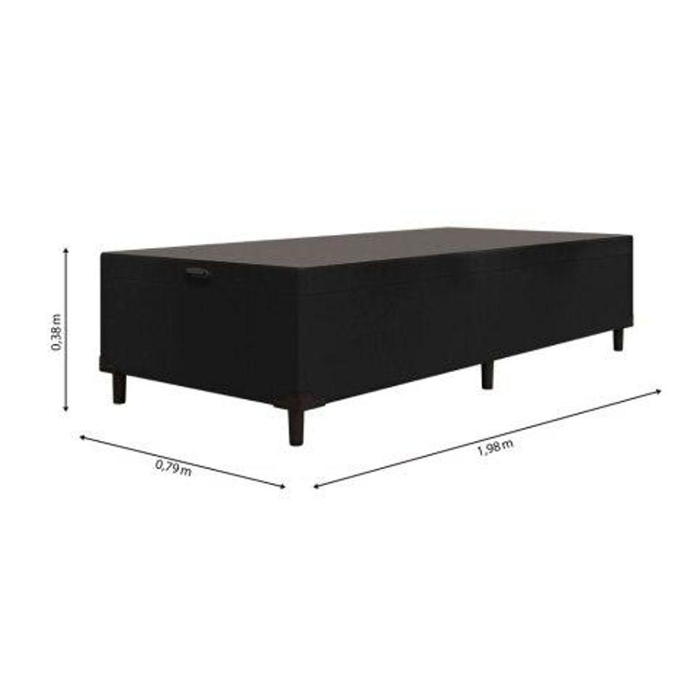 Cama Box Com Baú Com 41cm De Altura Prince Preto Marrom - 3