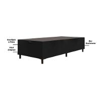 Cama Box Com Baú Com 41cm De Altura Prince Preto Marrom - 2