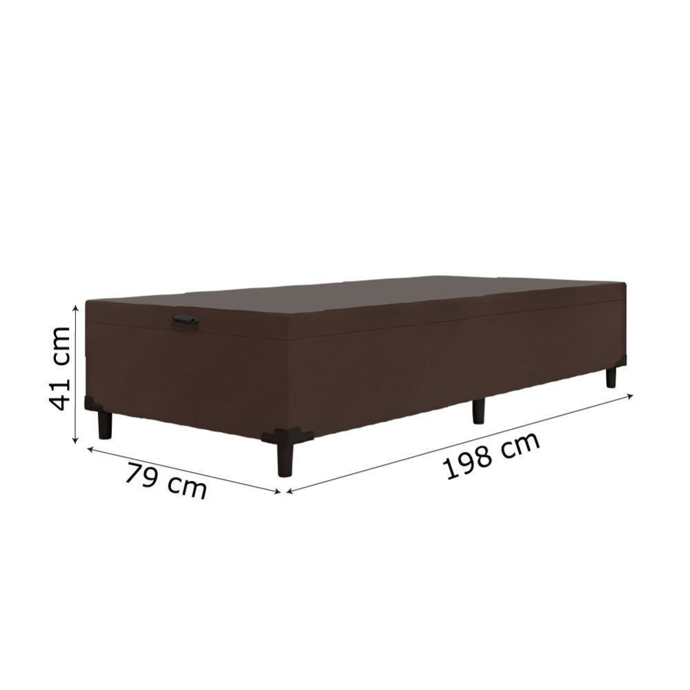 Cama Box Com Baú Com 41cm De Altura Prince Suede Marrom Marrom - 2