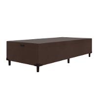 Cama Box Com Baú Com 41cm De Altura Prince Suede Marrom Marrom - 1