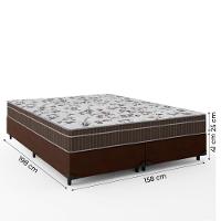 Cama Box Casal Queen Colchão Espuma Orthoface Polar 158X198X63Cm Marrom - Suporta Até 120Kg Marrom - 3