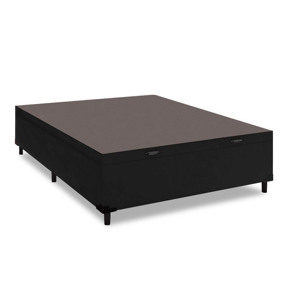 Cama Box Com Baú Casal 1,38 Com 41cm De Altura Prince Preto Preto - 3
