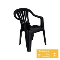 Cadeira Poltrona Plástica Empilhavel Reforçada 182kg Mor - 3