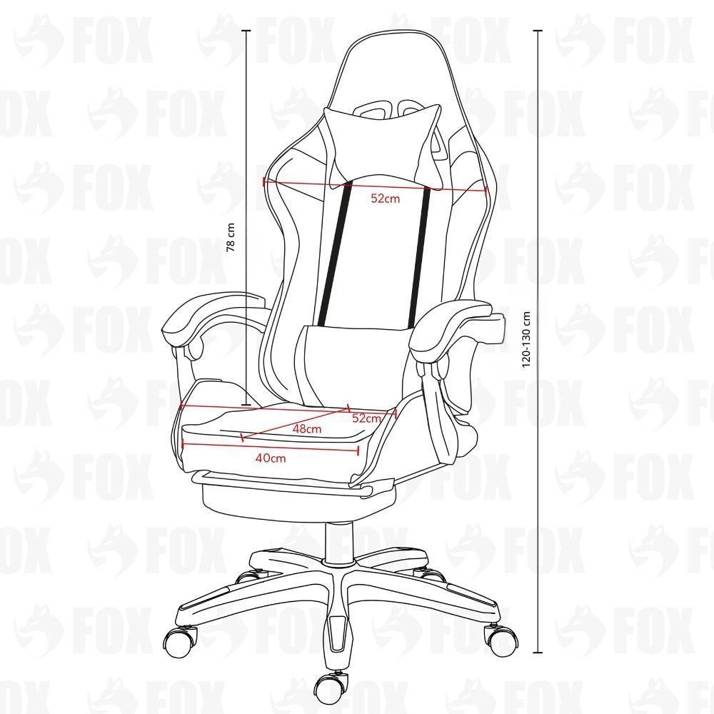 Cadeira Gamer Fox Racer Luna Com Apoio De Pés Ut-b200 Lilás - 7