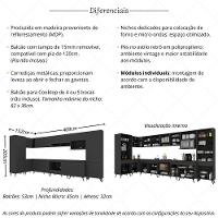 Armário De Cozinha Modulada Completa Canto 409cm Com Balcão Veneza Multimóveis Mp2303 Preto - 3