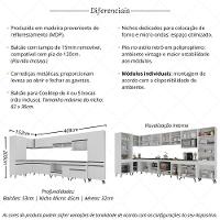 Armário De Cozinha Modulada Completa Canto 409cm Com Balcão Veneza Multimóveis Mp2303 Branco-preto - 3