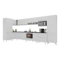 Armário De Cozinha Modulada Completa Canto 409cm Com Balcão Veneza Multimóveis Mp2303 Branco - 2