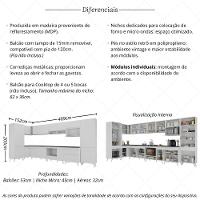 Armário De Cozinha Modulada Completa Canto 409cm Com Balcão Veneza Multimóveis Mp2303 Branco - 3