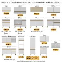 Armário De Cozinha Modulada Completa Canto 409cm Com Balcão Veneza Multimóveis Mp2303 Branco - 6