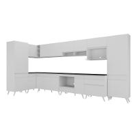 Armário De Cozinha Modulada Completa Canto 409cm Com Balcão Veneza Multimóveis Mp2303 Branco - 8